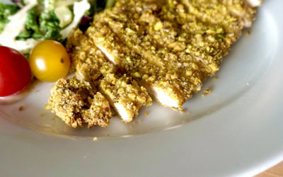 Chicken in a Curry-Pistachio Crust