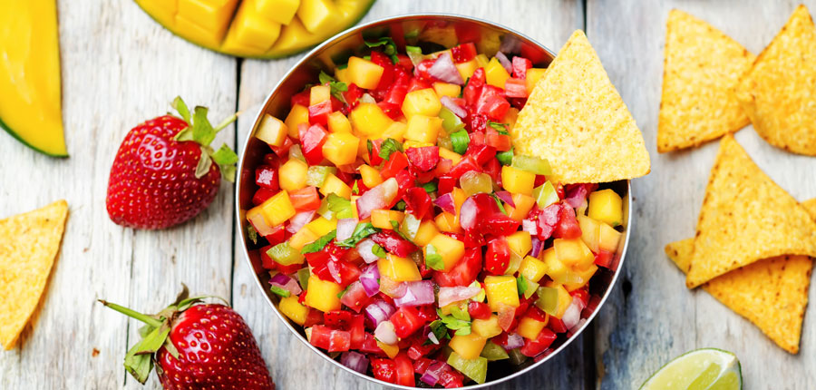Strawberry Salsa with Roasted Corn & Avocado